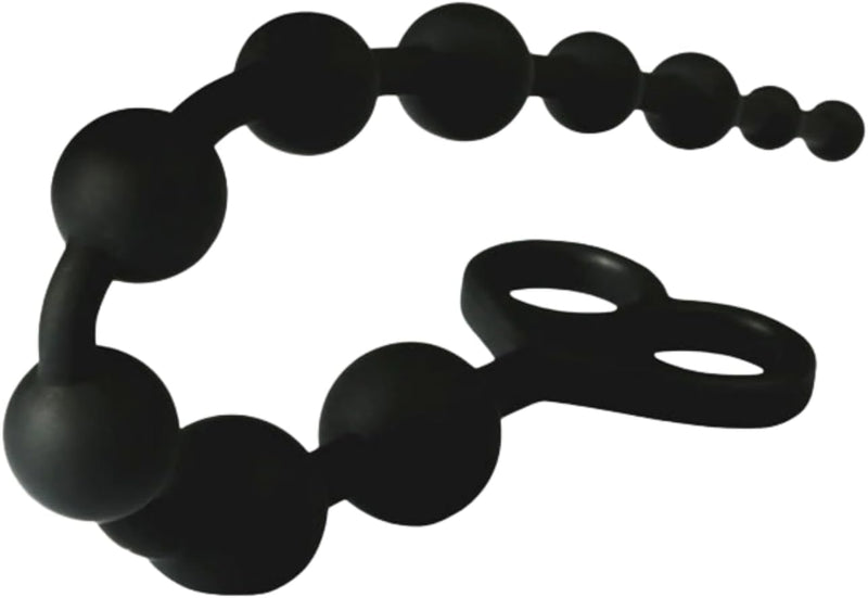 10-Function Silicone Anal Beads with Gradual Size & Pull Ring for Couples