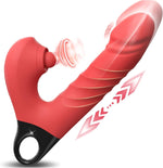 3-in-1 Thrusting G-Spot Vibrator with Clitoral Stimulator & Rabbit Design