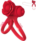 Dual Vibrating Cock Ring & Clitoral Stimulator – Waterproof Silicone Couples Toy