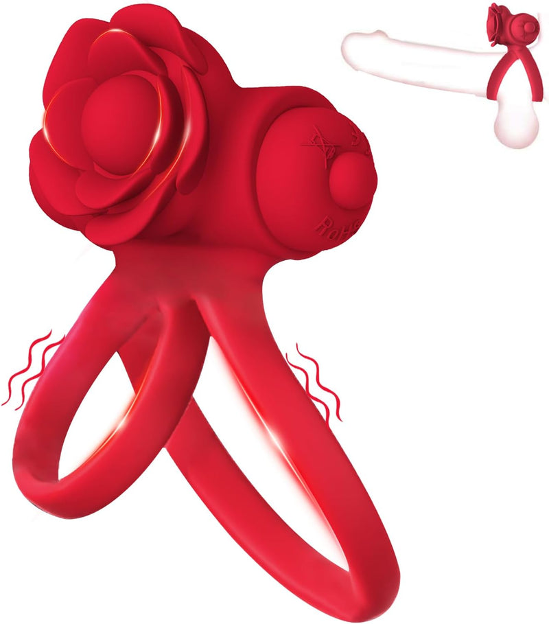 Dual Vibrating Cock Ring & Clitoral Stimulator – Waterproof Silicone Couples Toy