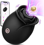 APP-Controlled Rose Vibrator with 9 Suction & Vibration Modes for Clitoral Pleasure