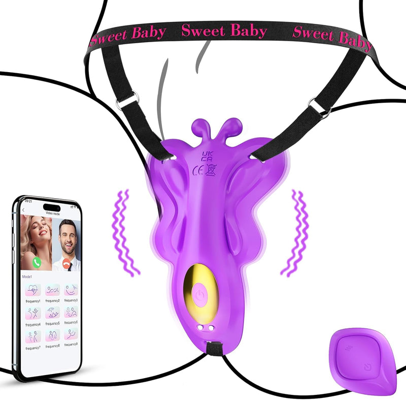 Wearable Thong Vibrator for Women, APP & Remote Control, 9 Vibration Modes, Butterfly Stimulator