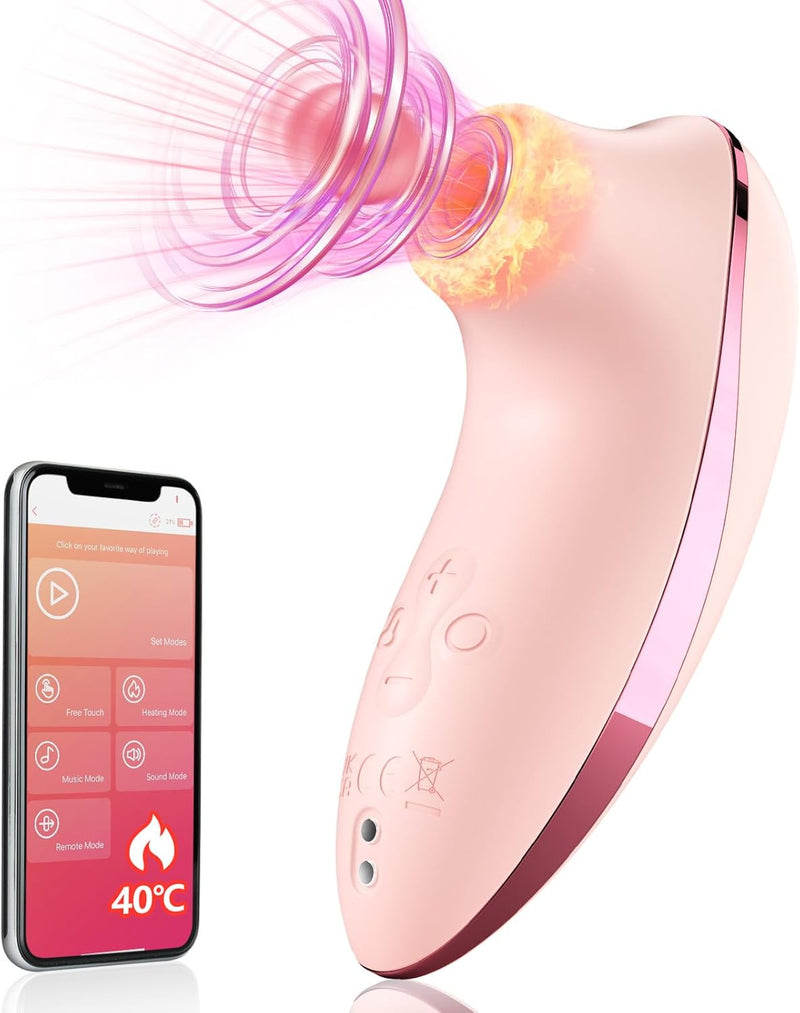 Heating Sucking Vibrator – APP Remote Clitoral & Nipple Stimulator with 5 Suction Modes