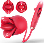 4-in-1 G-Spot Vibrator – Rose Dildo with 10 Modes for Clitoral & Anal Stimulation