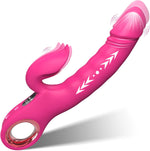 Thrusting Rabbit Vibrator with LCD Display – 7 Vibration & Thrust Modes, G-Spot & Clitoral Stimulator, Adult Sex Toy for Women & Couples (Rose)