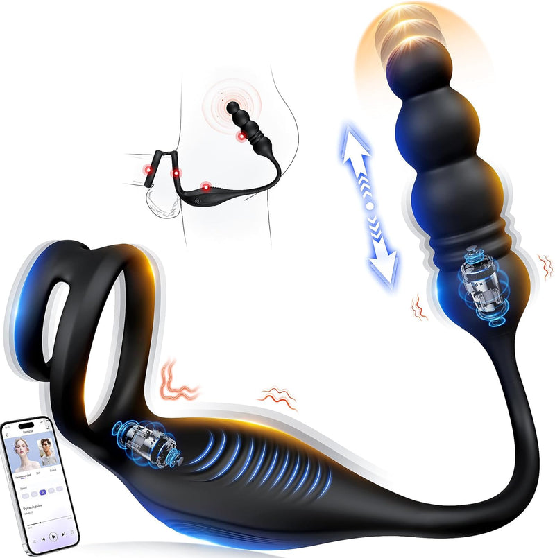 Thrusting Prostate Massager with App Control & 10 Vibration Modes for Men & Couples