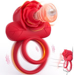 Vibrating Penis Ring with Clitoral Suction, 10-Mode Couples Stimulator Toy