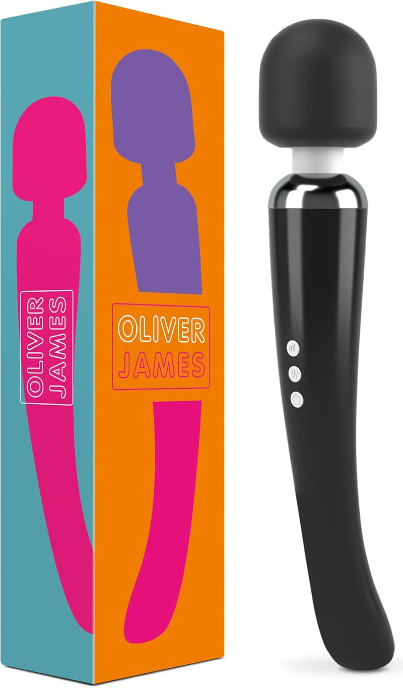 Wireless Wand Massager - G Spot & Clitoral Vibrator with 20 Modes, Waterproof, Black