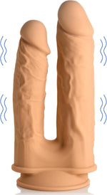 Tan Vibrating Double Dildo – Dual-Ended Design for Versatile Pleasure