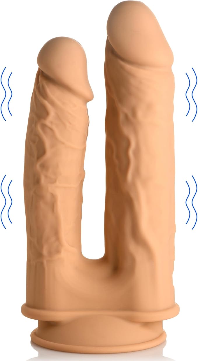 Tan Vibrating Double Dildo – Dual-Ended Design for Versatile Pleasure