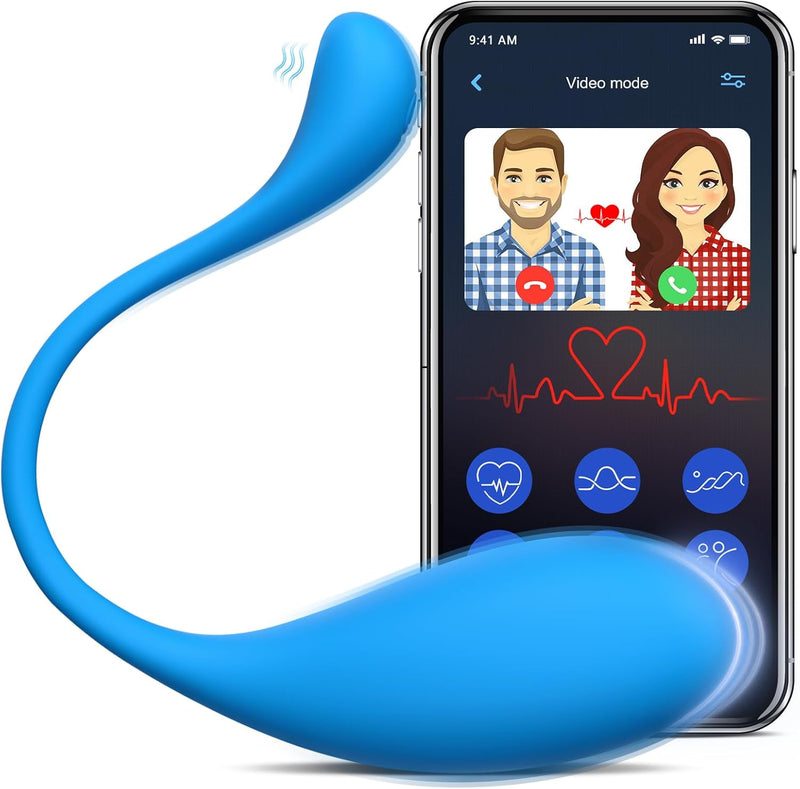 APP-Controlled G-Spot Vibrator Egg, Wearable Panty Vibrator with 9 Modes, Blue