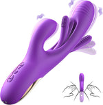 3-in-1 Rabbit Vibrator Dildo with 14 Vibration & 7 Licking Modes for Women