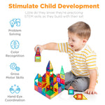 110-Piece Kids Magnetic Tiles Set Construction Building Blocks Educational Stem Toy With Case