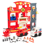 Fire Station Emergency Vehicle Playset (31 Pieces)