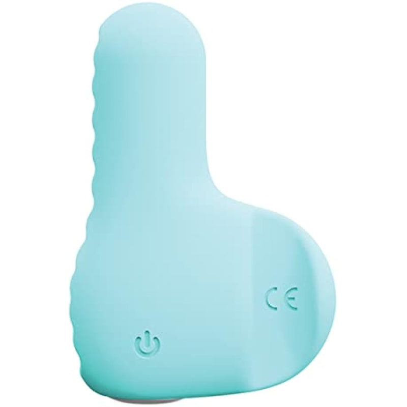 Nea Vibrator Adult Sex Toy, Rechargeable Submersible 10 Function Bullet Finger Vibe, Smooth Ribbed Body Easy Grip For Women (Tease Me Turquoise)