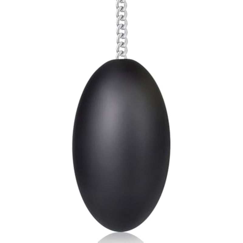 Liquid Silicone Anal Plugs Egg-Shaped Butt Plug With Stainless Steel Pull Chain Prostate Massager Vaginal Stimulation For Women Men Couple (L)