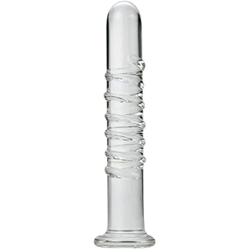 Crystal Clear Glass Anal Plug - Transparent Butt Plug With Textured Design For Enhanced Stimulation, Sensual Massage Adult Toy For Couples, Men, And Women (M)