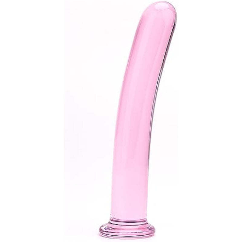 Pink Glass Butt Plug Trainer,Anal Plug Crystal Glass Anus Dilator For Beginner Advanced Men Women(M)