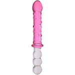 Double-Ended Crystal Dildos Glass Pleasure Wand Anal Plug - Pink Style Series (Style A)