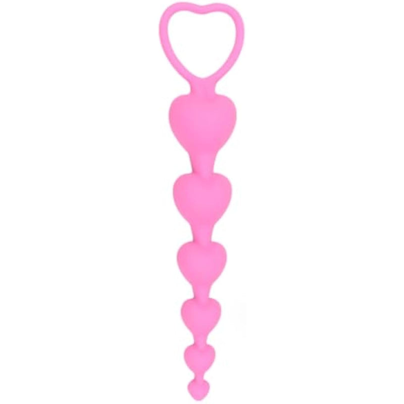 Silicone Small Anal Plug Sex Toys Anal Beads For Women Men Butt Plug Prostate Massager Gay Sex Toys Adult Anal Plug (Heart-Shaped Pink)