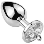 Pull-Ring Metal Backyard Anal Plug Sex Toys Alternative Toys Personal Sex Massager Silver