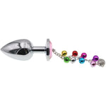 Luxury Stainless Steel Anal Trainer Butt Plug S&M Adult Small Bell Anal Plug Woman Men Sex Gifts Things(Pink,L)
