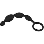 Narrow Anal Chain - Flexible Anal Beads With Stimulating Sphere Structure In Soft Silicone With Retaining Ring (6.1 Inches)