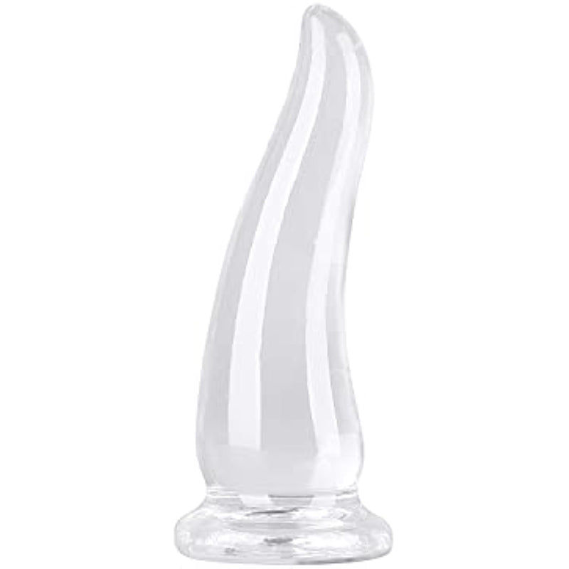 High-Transparent Bullhorn Anal Plug Sex Toy Suction Cup Anal Plug Elastic Dilator For Adults(Xl)