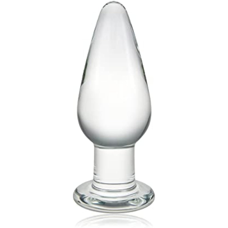 Anal Butt Plug Glass Anal Trainer Sex Toy With Long Neck Crystal Pleasure Wand With Tapered Head Unisex Bum Plug For Men Women (S)
