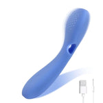 Silicone 10 Ava Wand Vibrators Cordless Curved Adult Massager,Rechargeable Portable Ava Clit Women Stimulator Sex Toys,Handheld Vibrating Personal Massage Clitoral Stimulator (Blue)