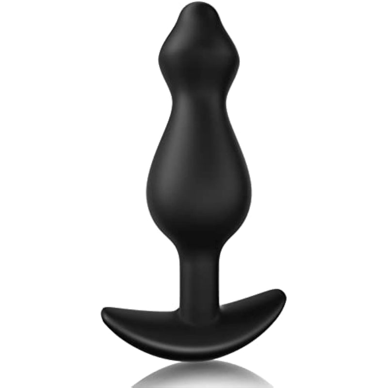 Anal Plug, Silicone Anal Beads Butt Plug For Comfortable Long-Term Wear Prostate Massager Sex Toy With Narrow Flared Base & Long Neck For Men Women (M)