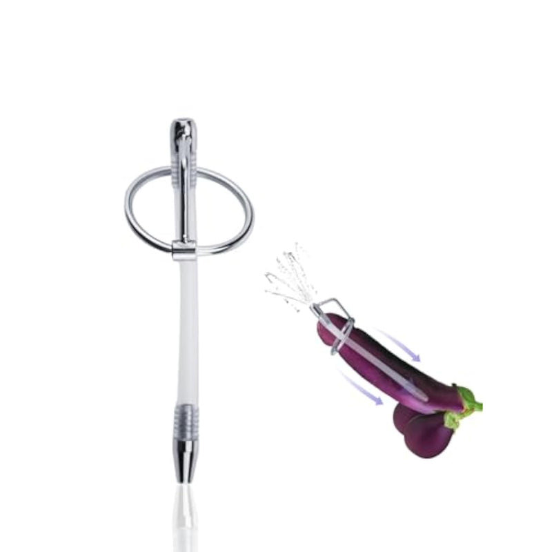 Flexible Hollow Urethral Plug, 4.13 Inch Urethral Sounding Urethral Dilator Penis Plug With Cock Rings Sex Toy For Men