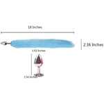 Fox Tail Anal Plug,Stainless Steel Flirting Tool For Sm & Cosplay (18" Blue)