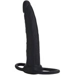 Calexotics Silicone Love Rider Dual Penetrator Strap On Dildo, Black, Se-1515-20-3