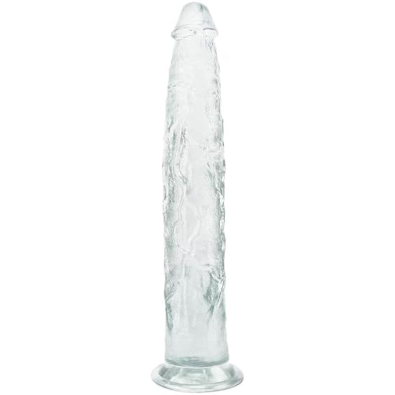 Realistic Dildo, 17 Inch Huge Dildo With Small Glans And Powerful Suction Cups For G-Spot Stimulation And Anal Play, Clear Ultra Big Soft Lifelike Fake Penis Dildos Adult Sex Toy For Women/Men/Couple