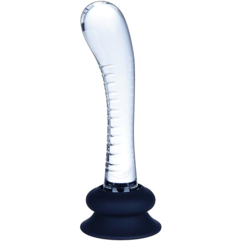 7.5" Small Glass Realistic Dildo,Cute Anal Butt Plug Adult Sex Toy With Silicone Suction Cup Base,Clitoris G-Spot Prostate Massage Dildo For Beginner And Couples Pleasure