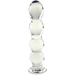 Glass Anal Beads - Crystal G-Spot Massage Dildo Anal Butt Plug Pleasure Wand Sex Toys For Couple Lover (Style 01), Clear