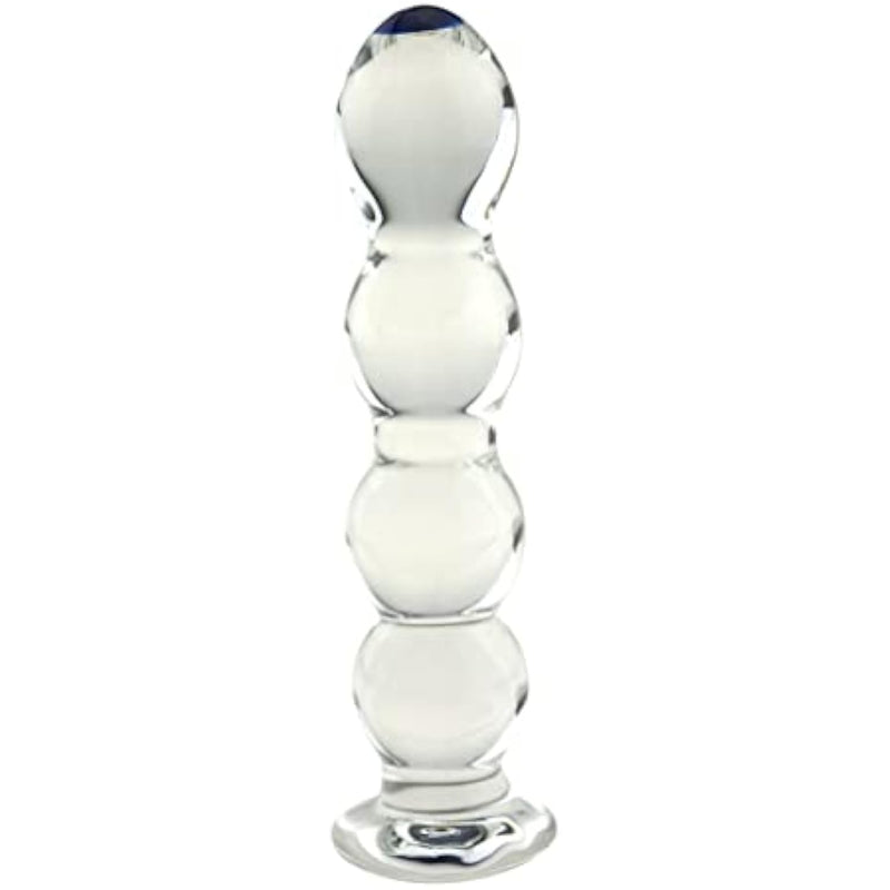 Glass Anal Beads - Crystal G-Spot Massage Dildo Anal Butt Plug Pleasure Wand Sex Toys For Couple Lover (Style 01), Clear