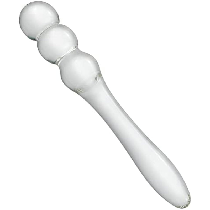 Anal Beads Butt Plug Glass Double-Ended Pleasure Wand Anal Trainer With 3 Ball Adult Sex Toy For Men Women Couple Play
