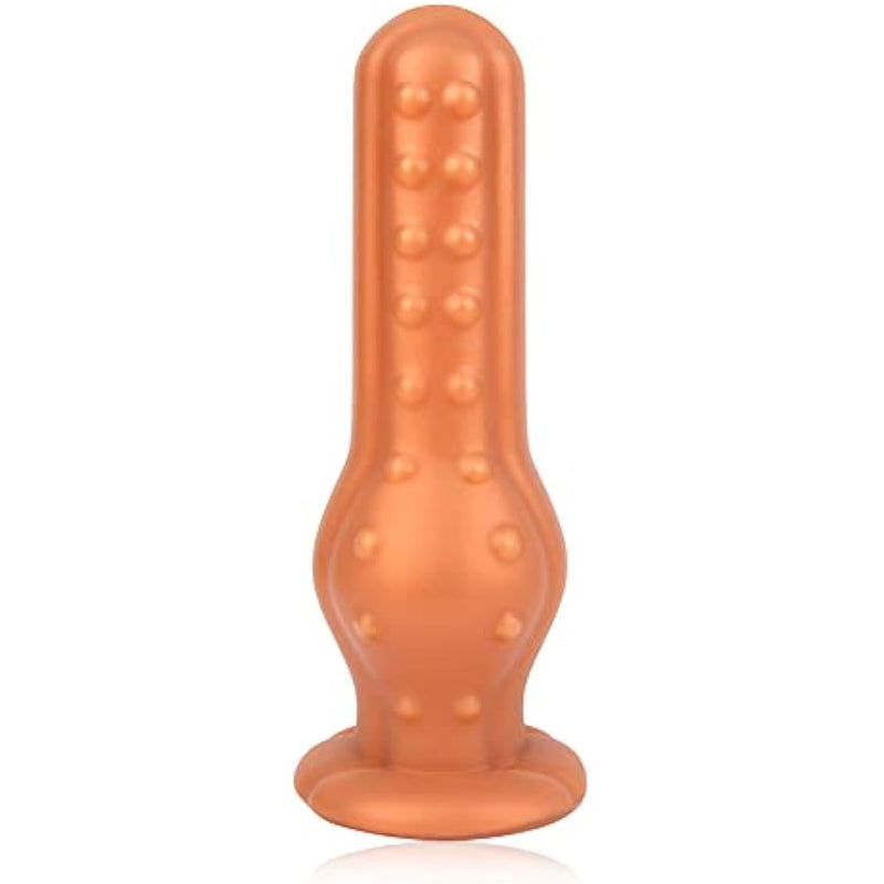 Liquid Silicone Butt Plug Ultra Soft Anal Dildo With Powerful Suction Cup Anal Butt Plug With Big Knot And Massage Particles For Prostate Massage Anal Training Sex Toy For Men Women Beginners (M)