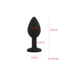 Silicone Anal Plug with Acrylic Base, Multiple Colors (Black-Pink)