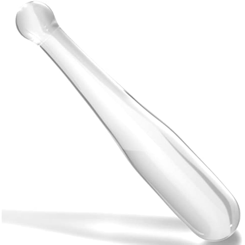 Glass Butt Plug Anal Dildo Pleasure G-Spot Wand Baseball Bat Shaped Double Ended Dildo Prostate Massager Fetish Masturbation Sex Toy For Women Men Transparent (M)