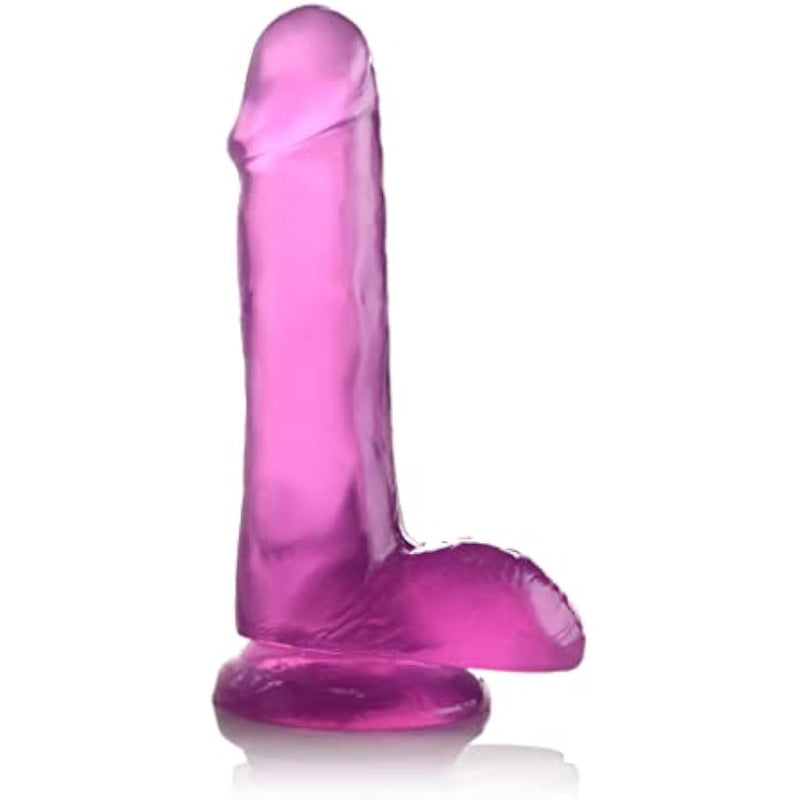 Lynx 6 Inch Ice Dildo with Balls - Purple