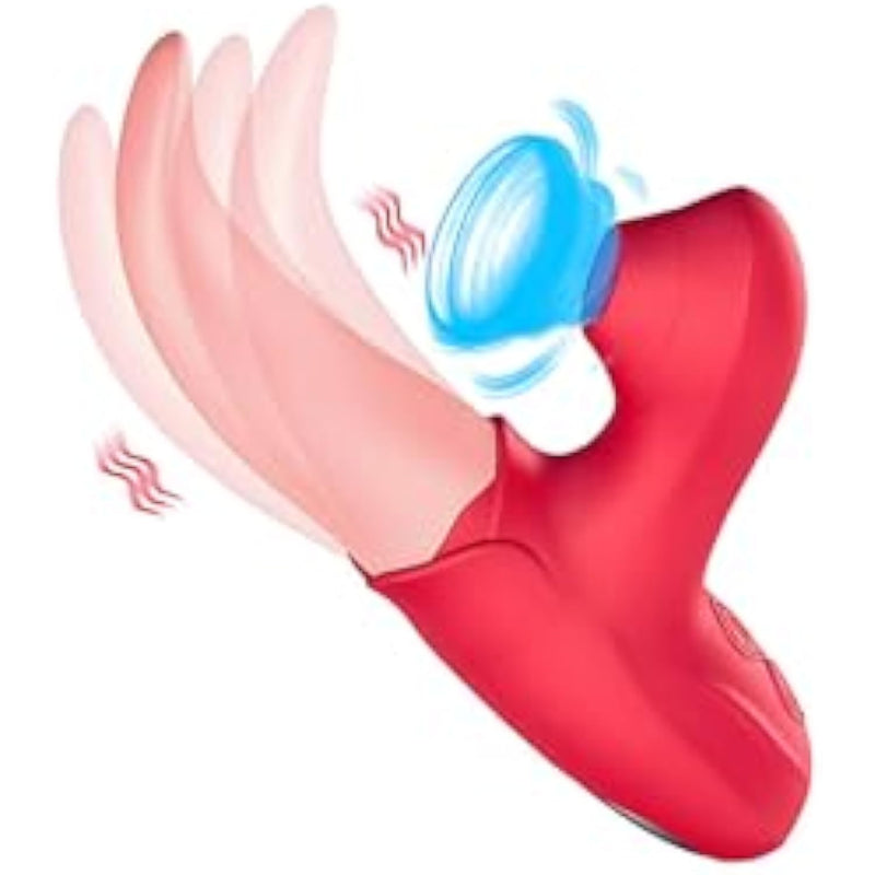 Tongue Vibrator Adult Sex Toys For Women Clit Sucker 3In1 G Spot Vibrator Nipple Sucking Anal Dildo Rose Sex Toy Female Sex Toy Clitoral Stimulator Adult Licking Sucking Tongue Vibrators Butterfly