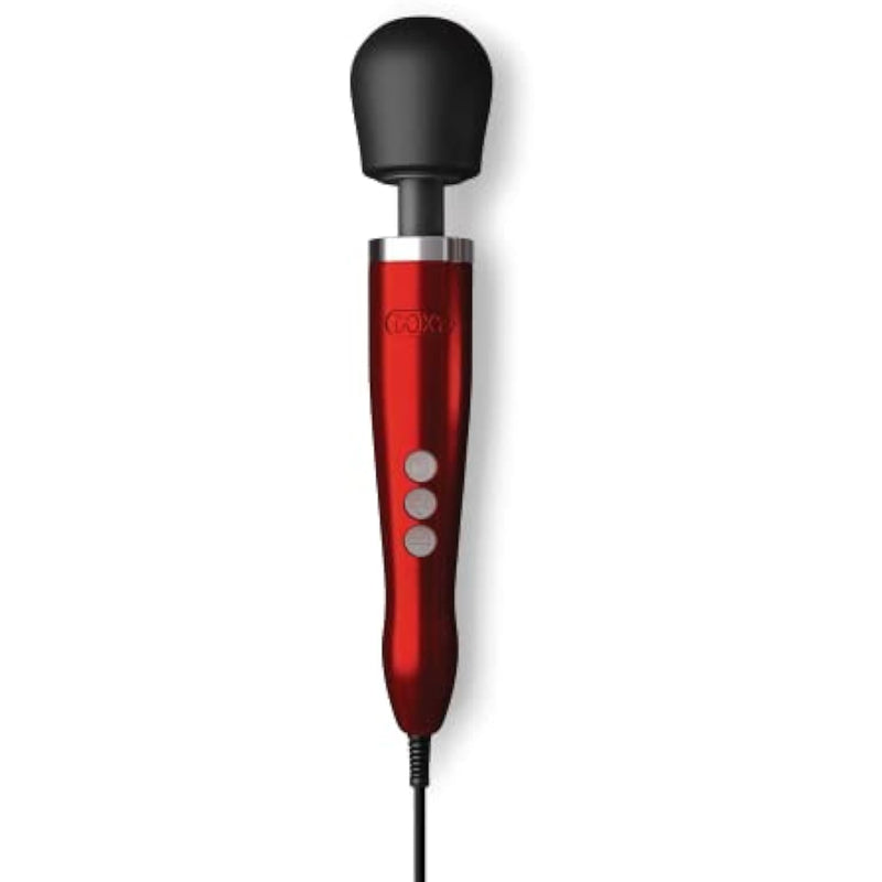 DOXY Die Cast Plug in Personal Wand Massager - Red Luxurious Adult Toys Couples Vibrator - Personal Vibrator - Body-Safe Sexual Pleasure Tools for Women - World's Most Powerful Deep Tissue Massager