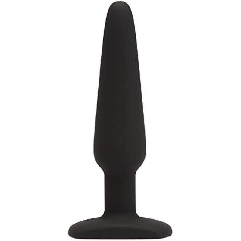 Classic Butt Plug - 5.5 Inch Silicone Anal Plug - Slimline With Tapered Tip & Flared Base - Waterproof - Black
