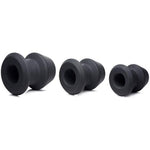 Tapered 3 Piece Gape-Grommets Hollow Premium Silicone Anal Dilator Set