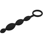 Narrow Anal Chain - Flexible Anal Beads With Stimulating Sphere Structure In Soft Silicone With Retaining Ring (6.1 Inches)