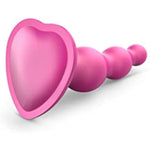 Dildo Plug Beads - Flexible Silicone Anal Dildo With Progressive Metallic Design - Waterproof Anal Sex Toy For Women, & Men - 100% Body-Safe Silicone Anal Beads (Raspberry - Small)