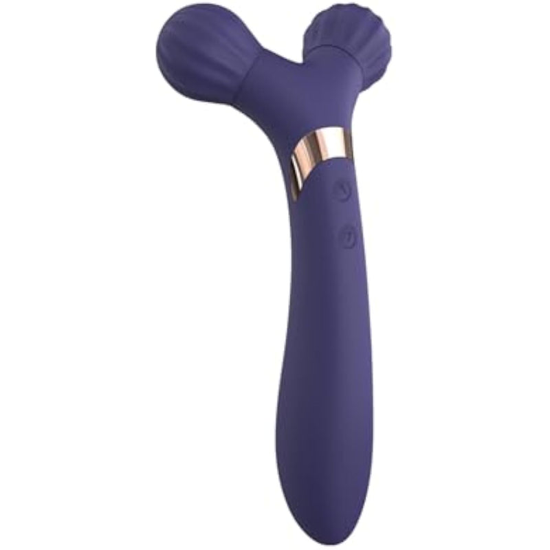 Fireball Adult Dual Vibrator - Dual Stimulator With 10 Vibration Modes For Women - Waterproof Flexible Design Toy With Magnetic Charger - Silicone Sexy Toy For Couples - Midnight Indigo